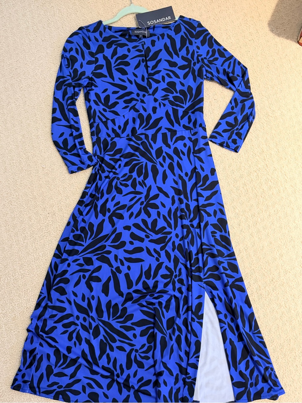 Blue & Black Printed Maxi Dress